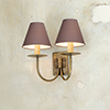 Double Smuggler's Wall Light in Antiqued Brass