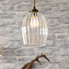 Walcot Fluted Pendant Light in Antiqued Brass 