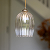 Walcot Fluted Pendant Light in Antiqued Brass