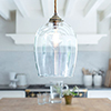 Walcot Glass Pendant Light in Antiqued Brass