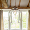 Walcot Glass Pendant Light in Antiqued Brass