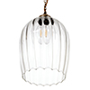 Chalford Fluted Pendant Light in Antiqued Brass