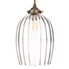 Clifton Fluted Pendant Light in Antiqued Brass