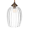 Clifton Fluted Pendant Light in Antiqued Brass