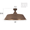 Large Balmoral Flush Mount Ceiling Light in Antiqued Brass