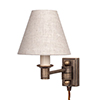 Hanson Library Plug-In Wall Light in Antiqued Brass