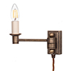 Hanson Library Plug-In Wall Light in Antiqued Brass