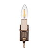 Hanson Library Plug-In Wall Light in Antiqued Brass