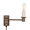 Hanson Library Plug-In Wall Light in Antiqued Brass