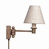 Hanson Library Plug-In Wall Light in Antiqued Brass