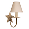 Single Star Wall Light in Antiqued Brass