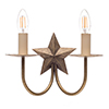 Double Star Wall Light in Antiqued Brass