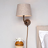 Brooke Plug-in Wall Light in Antiqued Brass