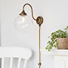 Compton Plug-In Wall Light in Antiqued Brass