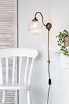 Putney Plug-In Wall Light Antiqued Brass