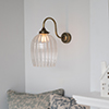Clifton Fluted Wall Light in Antiqued Brass