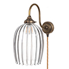 Clifton Fluted Plug-in Wall Light in Antiqued Brass