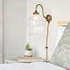 Clifton Fluted Plug-in Wall Light in Antiqued Brass