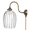 Clifton Fluted Plug-in Wall Light in Antiqued Brass