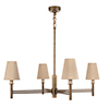 Elmwood 4 Arm Pendant Light in Antiqued Brass