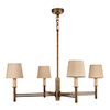 Elmwood 4 Arm Pendant Light in Antiqued Brass