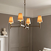 Elmwood 4 Arm Pendant Light in Antiqued Brass