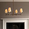 Elmwood 4 Arm Pendant Light in Antiqued Brass