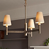 Elmwood 3 Arm Pendant Light In Antiqued Brass