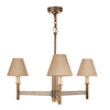 Elmwood 3 Arm Pendant Light In Antiqued Brass