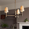 Elmwood 3 Arm Pendant Light In Antiqued Brass