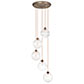 Fulbourn Five Pendant Rose in Antiqued Brass 