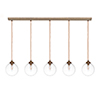Compton Five Pendant Track in Antiqued Brass 