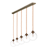 Compton Five Pendant Track in Antiqued Brass 