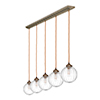 Putney Five Pendant Track in Antiqued Brass 