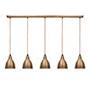 Barbican Five Pendant Track in Antiqued Brass 
