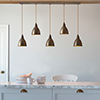 Barbican Five Pendant Track in Antiqued Brass 