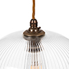 Limehouse Fine Fluted Pendant Light Antiqued Brass