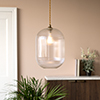 Limehouse Fine Fluted Pendant Light Antiqued Brass