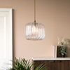 Addington Fluted Pendant Light in Antiqued Brass 