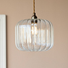 Addington Fluted Pendant Light (ES) Antiqued Brass