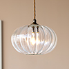 Camden Fluted Pendant Light in Antiqued Brass