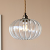 Camden Fluted Pendant Light (ES) in Antiqued