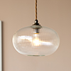 Camden Fine Fluted Pendant Light Antiqued Brass