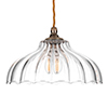 Langley Fluted Pendant Light in Antiqued Brass