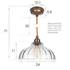 Langley Fluted Pendant Light (ES) Antiqued Brass