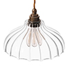 Langley Fluted Pendant Light (ES) Antiqued Brass