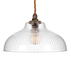 Langley Fine Fluted Pendant Light in Antiqued Brass