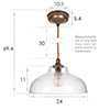 Langley Fine Fluted Pendant Light in Antiqued Brass