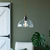 Emelia Pendant Light (ES) in Antiqued Brass