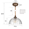 Emelia Fluted Pendant Light in Antiqued Brass